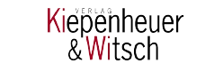 Logo des Verlags Kiepenheuer & Witsch mit Kiepenheuer in Schwarz und & Witsch in Rot, überlagert auf transparentem Hintergrund.